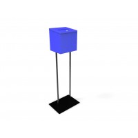 FixtureDisplays® Blue Metal Ballot Box Donation Box Suggestion Box With Black Stand 11064+10918-BLUE